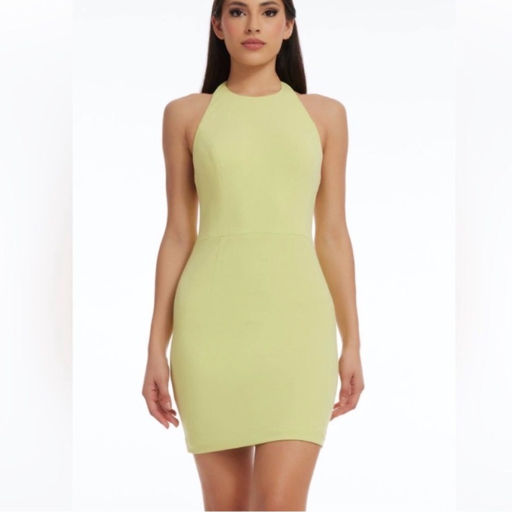 Dress the Population Oaklyn Backless Halter Mini Dress Size S